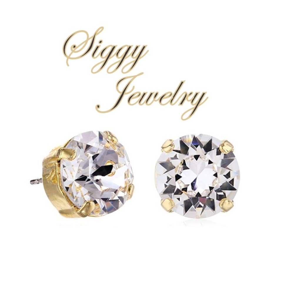 Swarovski® Clear Crystal 8mm Stud Earrings - Picture 3 of 9